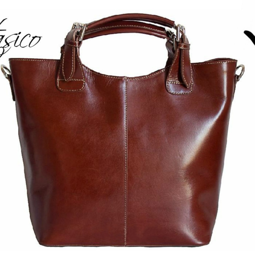 Etasico Leather Handbags Marika Brown Bag